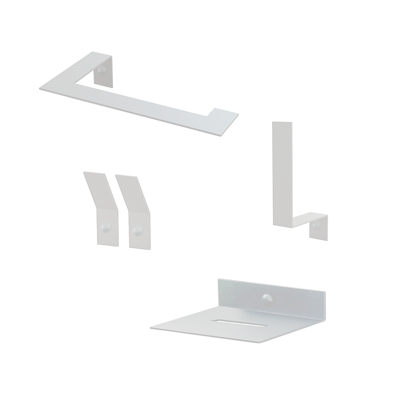 WHITE ESSENTIAL BATHROOM ACCESSORIES SET /